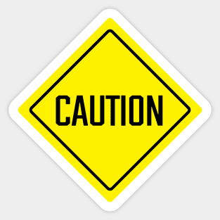 Caution Yellow Sign Sticker